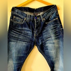 Armani Exchange straight fit faded jeans